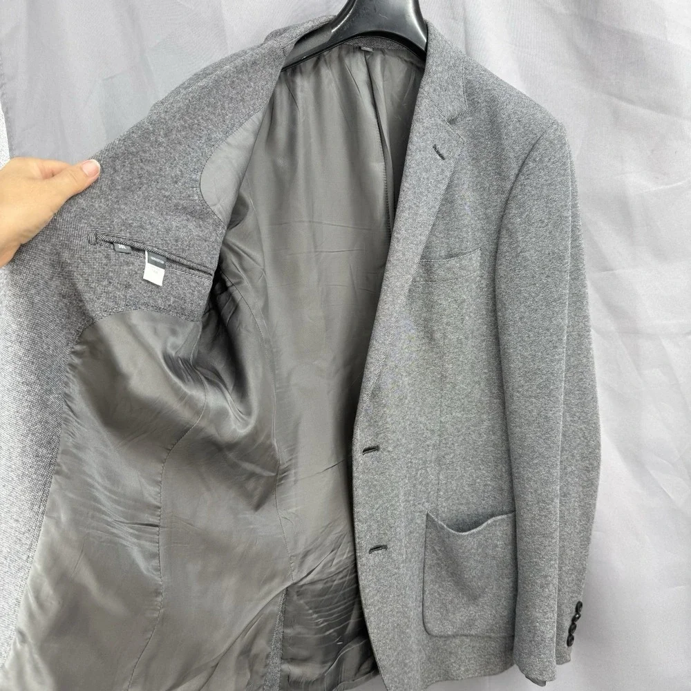 Bonobos Italian Fabric Gray Cotton Sport Coat Blazer Size 38L